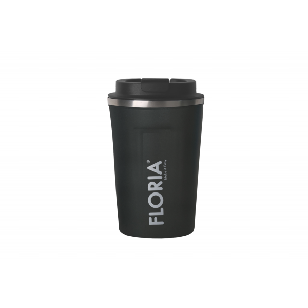 Cana de cafea tip termos, capacitate 380ml, interior din inox, pereti dublii, gri [1]