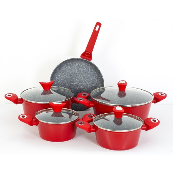 Set oale 9 piese, Material aluminiu, Interior granit, Compatibil inductie [1]
