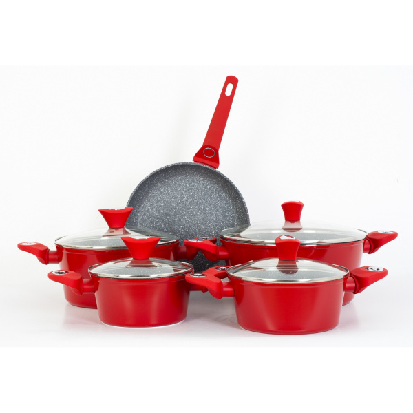 Set oale 9 piese, Material aluminiu, Interior granit, Compatibil inductie [3]