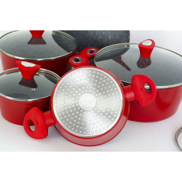 Set oale 9 piese, Material aluminiu, Interior granit, Compatibil inductie [2]