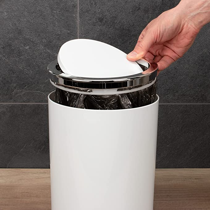 Coș de cosmetice pentru baie cu capac batant, plastic, 5,5 litri [4]