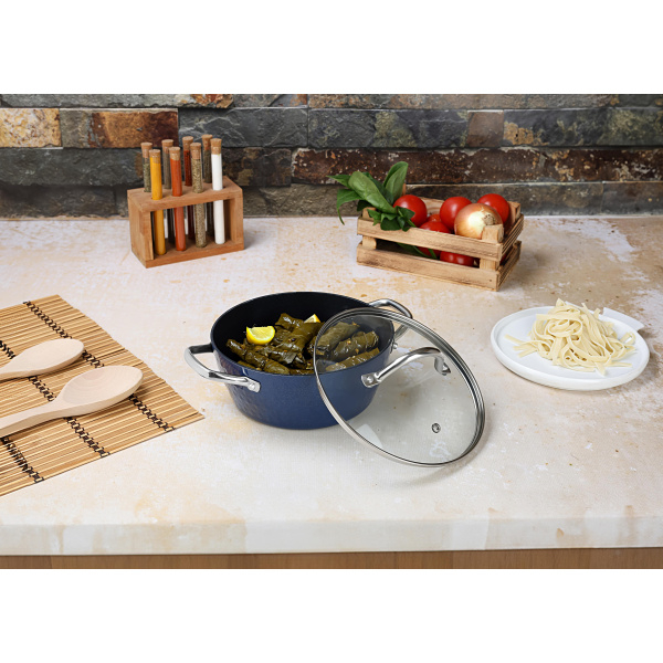 Oala cu capac diamond, cu baza de inductie, ceramica si inox, usor de spalat, 20 cm,2.1L [3]