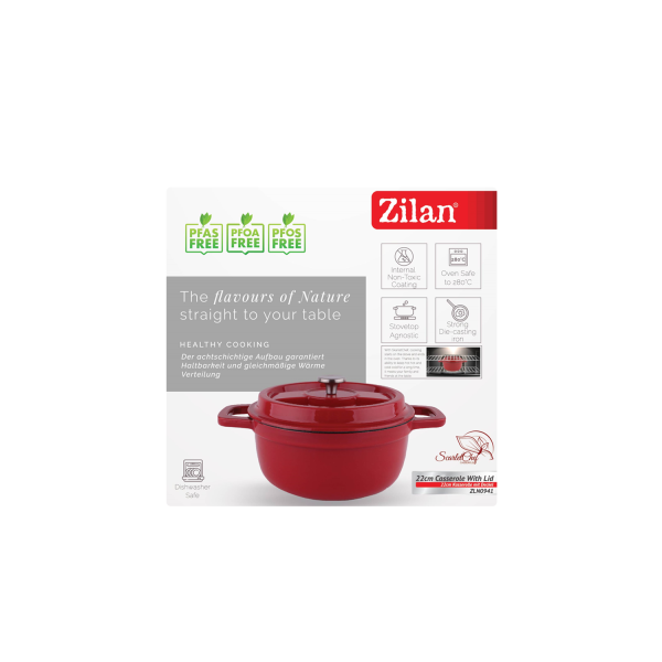 Oala,Din fier turnat sub presiune puternica, 2.6L, Diametru 22 cm, Inaltime 10 cm, Compatibila cuptor si masina de spalat vase [6]