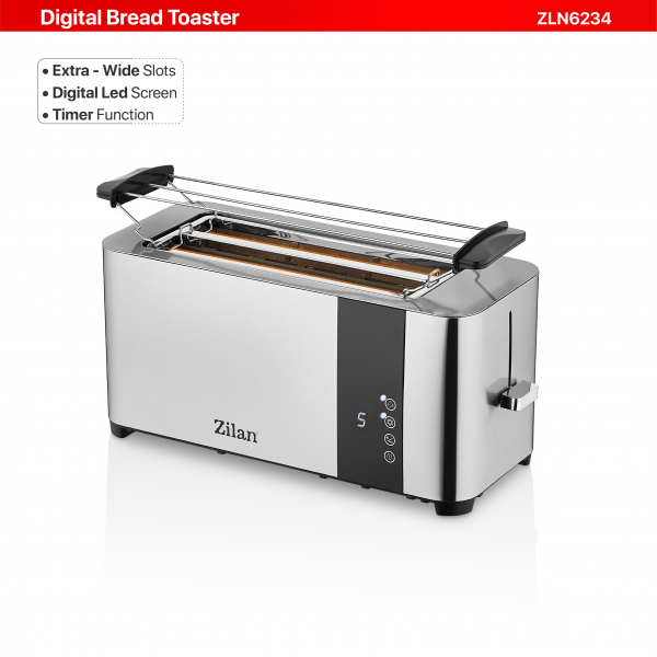 Prajitor de paine, ecran digital si tactil, putere 1400W, inox [4]