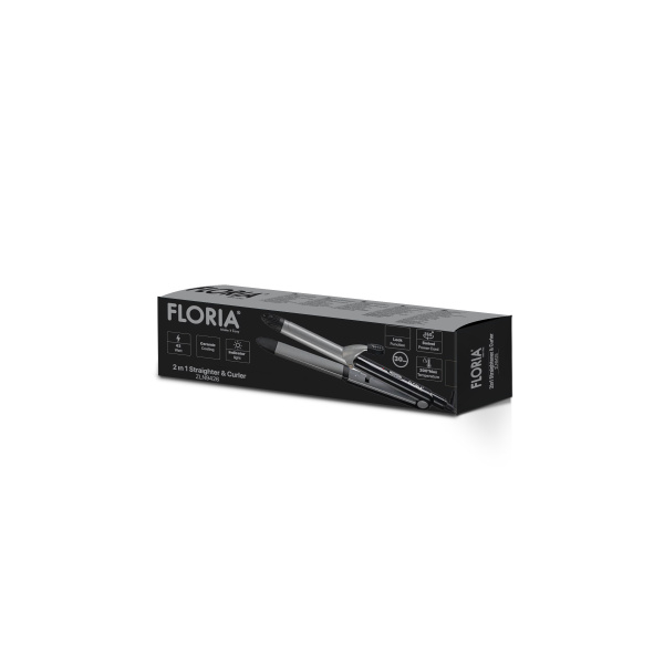 Placa 2 in 1 pentru indreptat si ondulat parul, temperatura maxima de 200 grade, 43W, Negru [2]