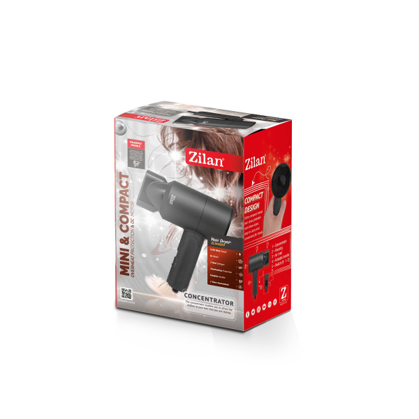 Uscator de par portabil  Negru, 1100W, 2 trepte de putere, maner pliant [3]