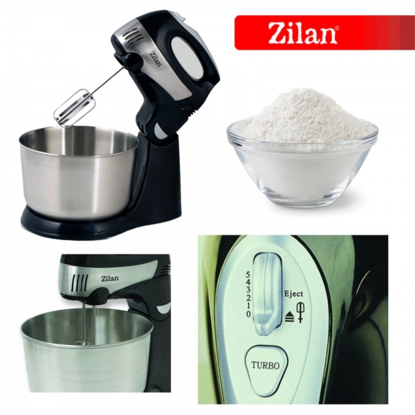 Mixer cu Bol Inox,Capacitate bol mare 4.3Litri, Putere 350W, Functie Turbo, 5 viteze [7]