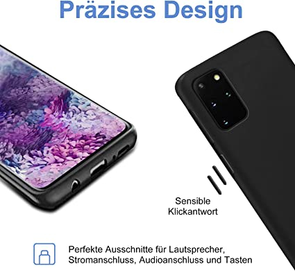 Oferta 1+1 Gratis Husă de protecție  pentru Samsung Galaxy S20 Plus, carcasă TPU ultra moale, protecție pentru ecran și cameră, anti-zgârieturi, subțire și ușoară, neagră [3]
