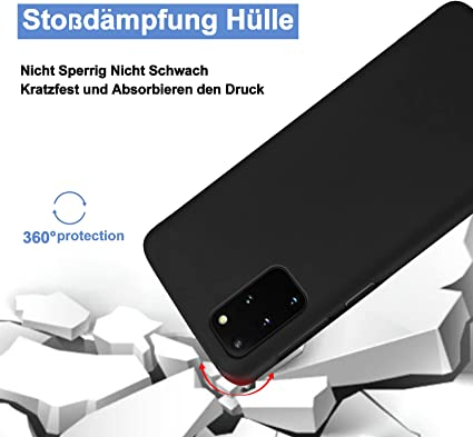 Oferta 1+1 Gratis Husă de protecție  pentru Samsung Galaxy S20 Plus, carcasă TPU ultra moale, protecție pentru ecran și cameră, anti-zgârieturi, subțire și ușoară, neagră [4]