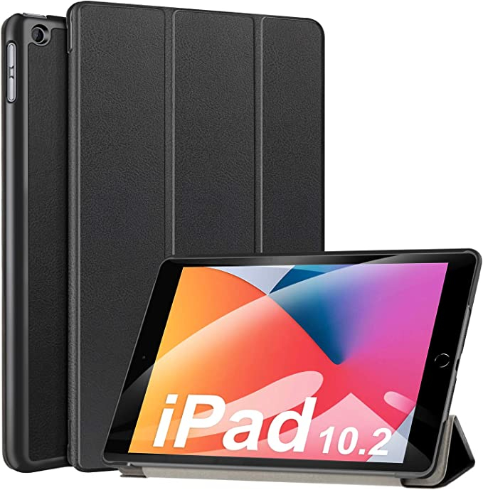 practice Rose raid Husa iPad 10.2 2020 si iPad 10.2 2019 YNMEacc husa ultra subtire din piele  PU cu functie de repaus/trezire automată pentru iPad 10.2 inchi 7/8  generație, negru