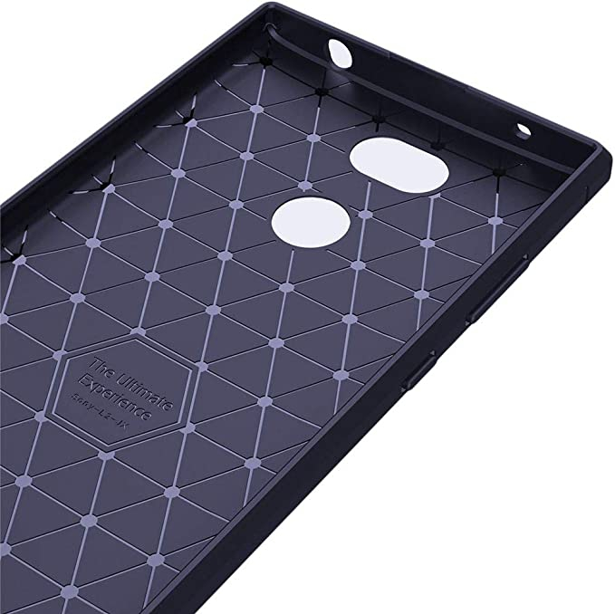 Husa Sony Xperia L2 L2 Dual (2018) Husă cu design din fibră de carbon, carcasă TPU flexibilă premium din silicon, absorbție șoc, albastru închis [Telefon: 150 x 78 x 9,8 mm, 5,5 inchi] [3]