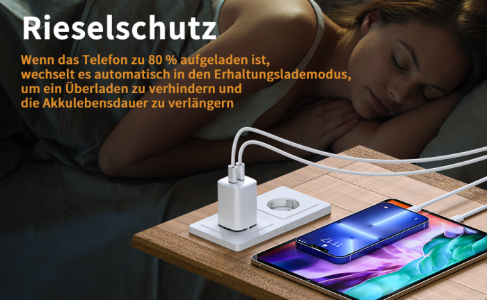 Încărcător BZONE USB C, GaN III PD 50W PPS 48W 2 porturi 30W+20W USB-C Power Bank, încărcător rapid compatibil cu iPhone, Samsung Galaxy, Google Pixel, Huawei [5]