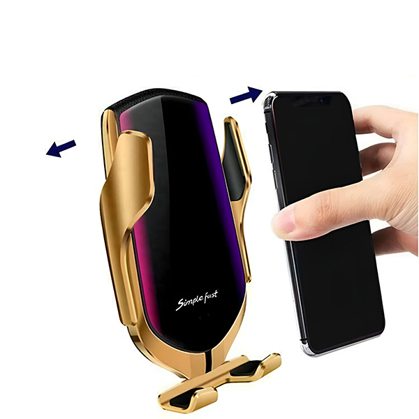 Incarcator wireless auto cu senzor inteligent, prindere automata si incarcare rapida pentru telefoane compatibile. [2]