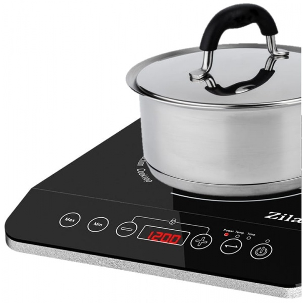 Plita cu inductie Neagra, putere 2000W, geam din cristal negru [7]