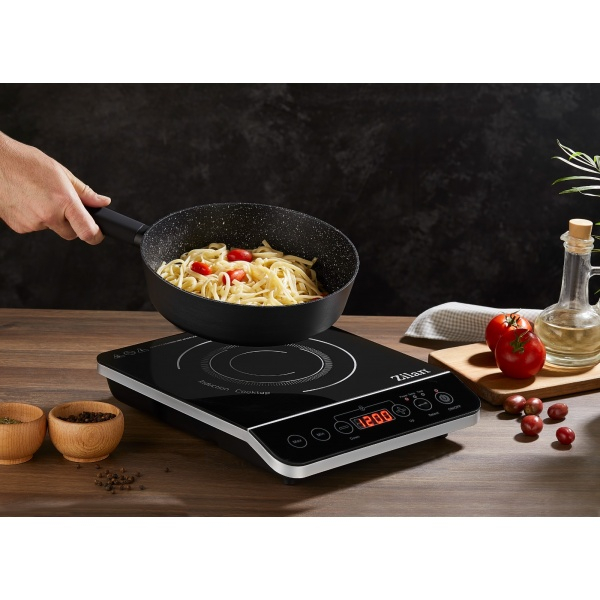 Plita cu inductie Neagra, putere 2000W, geam din cristal negru [3]