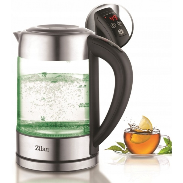 Fierbator Digital,2200W, 1.7L, Control Temperatura, Iluminare LED, Sticla-Inox [1]