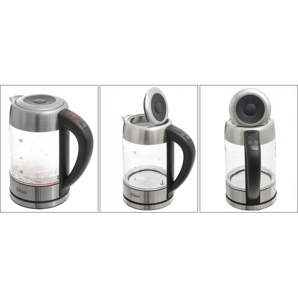 Fierbator Digital,2200W, 1.7L, Control Temperatura, Iluminare LED, Sticla-Inox [8]