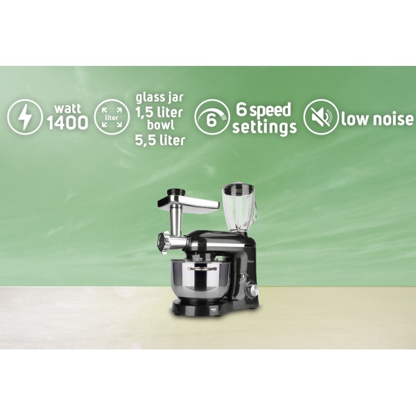Mixer,blender si masina de tocat 3 in 1,6+1 nivele de control al vitezei, 1400W [4]