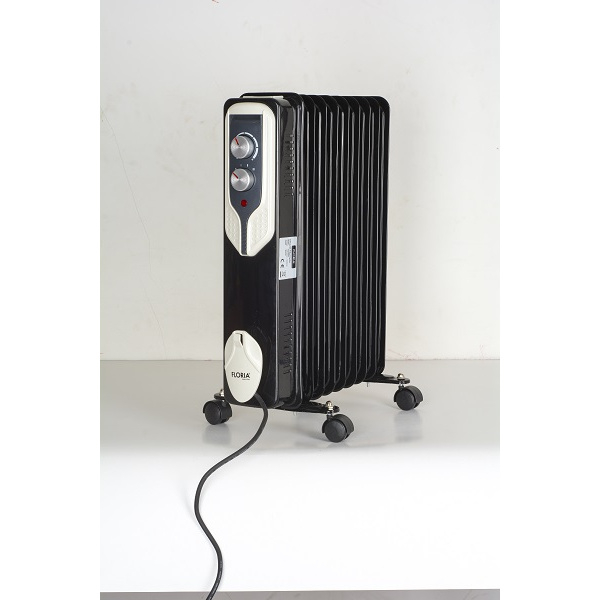 Calorifer electric,Negru 2000 W, 9 elementi, 3 trepte de putere, Termostat reglabil, Protectie supra-incalzire, Indicator luminos [6]