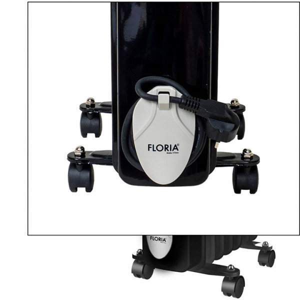 Calorifer electric,Negru 2000 W, 9 elementi, 3 trepte de putere, Termostat reglabil, Protectie supra-incalzire, Indicator luminos [10]