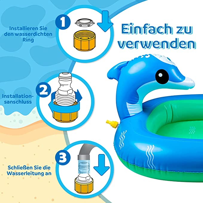 Piscină cu delfini pentru copii,110 x 90 cm, plus 2 bile gonflabile PVC, plus 2 aripioare inot cu personajul din desene animate DORY [6]