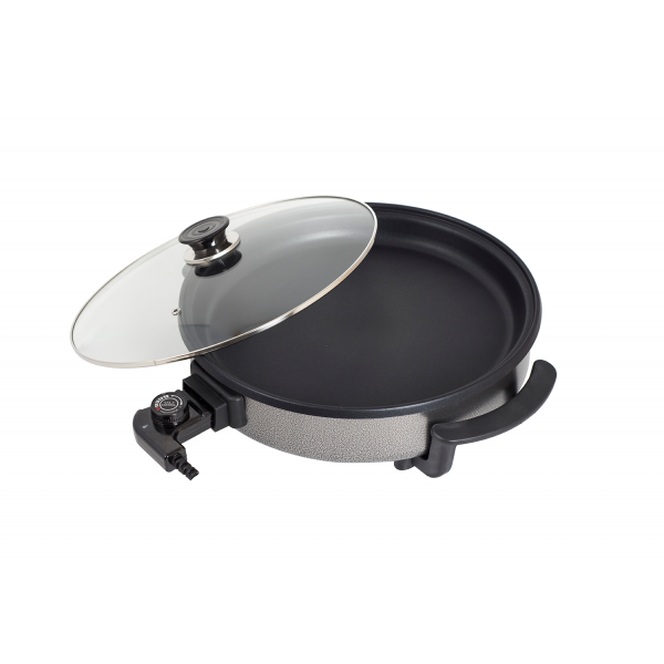 Tigaie electrica rotunda,pizza grill, diametru 36 cm, 1500 W, capac sticla [5]