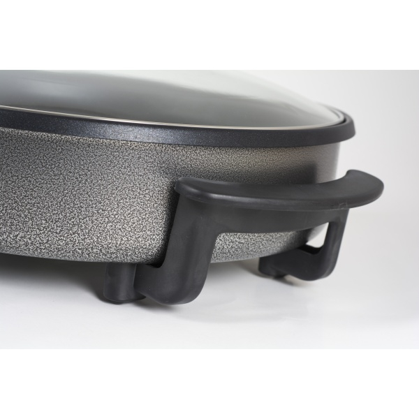 Tigaie electrica rotunda,pizza grill, diametru 38 cm, 1500 W, capac sticla,material non stick [6]