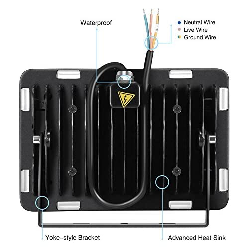 Proiector led de exterior 50W, 6000LM, alb cald 2800-3000K [3]