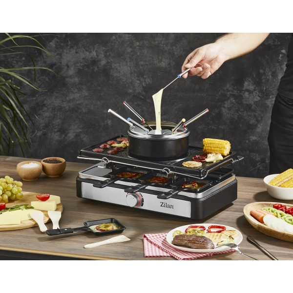 Gratar electric cu fondue, raclette, putere 1400 W, indicator luminos [13]