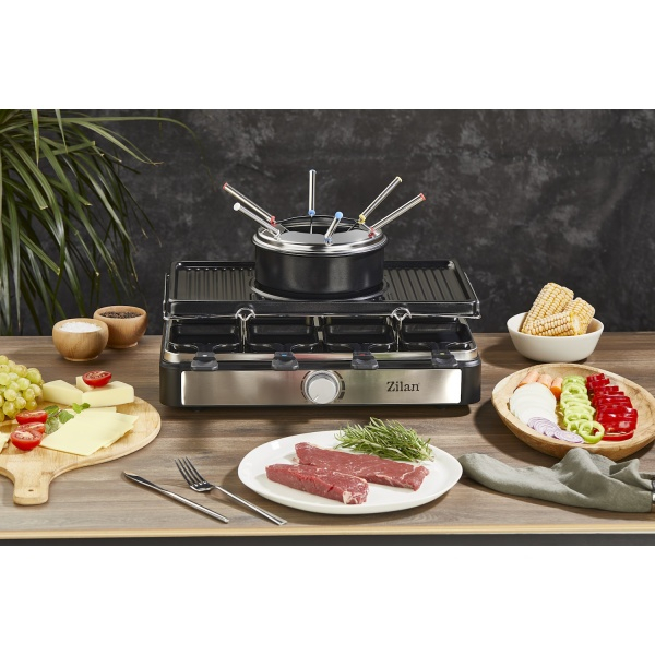 Gratar electric cu fondue, raclette, putere 1400 W, indicator luminos [8]