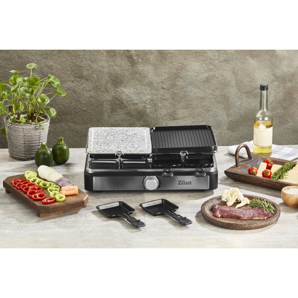 Gratar electric cu raclette, placa de piatra si placa de aluminiu, putere 1400 W [7]