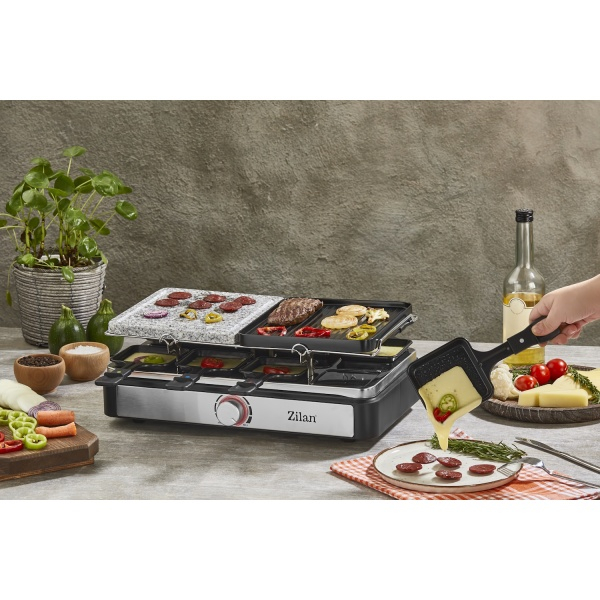 Gratar electric cu raclette, placa de piatra si placa de aluminiu, putere 1400 W [11]