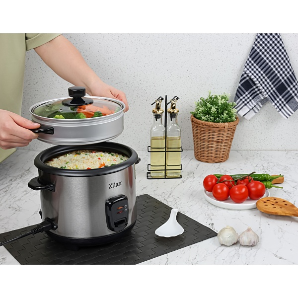 Aparat de gatit 2 in 1 orez si alimente la abur,capacitate 1.5L,500W, sistem anti-alunecare [9]