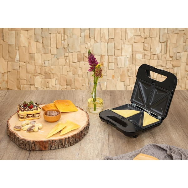 Sandwich-maker ZILAN 5 in 1,Inox 800 W, 5 tipuri de placi grill, triunghi, sandwich, waffle, nuci, [10]