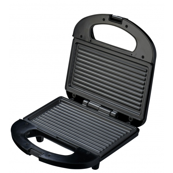 Sandwich Maker, Putere 750W, Placa de tip grill, Antiaderenta, indicator luminos, Negru [2]