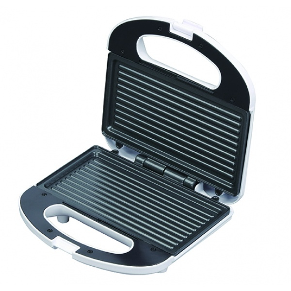 Sandwich Maker,Putere 750W, Placa de tip grill, Antiaderenta, indicator luminos,Alb [2]