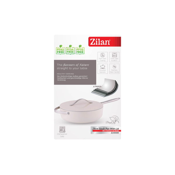 Tigaie inalta cu capac din 5 straturi de material, maner inox, 28 cm [7]