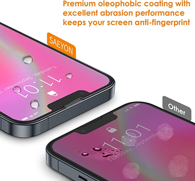 Set de 2 Folii Protector de ecran 9H Premium din sticlă securizată + Protector de lentile pentru cameră compatibil cu iPhone 13 mini [6]