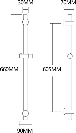 Suport de duș, 66 cm din alamă [7]