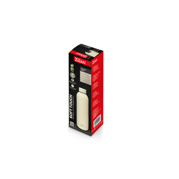 Termos tip sticla sport, capacitate 500ml, interior din inox, pereti dublii, crem [2]
