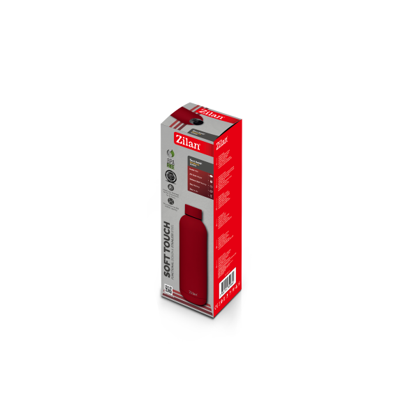 Termos tip sticla sport, capacitate 500ml, interior din inox, pereti dublii, rosu [2]
