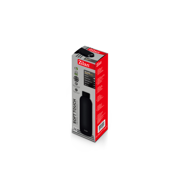 Termos tip sticla sport, capacitate 500ml, interior din inox, pereti dublii, negru [2]