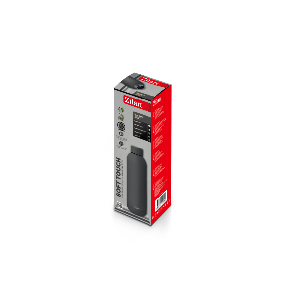 Termos  tip sticla sport, capacitate 500ml, interior din inox, pereti dublii, gri [2]