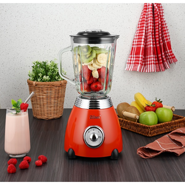 Blender RETRO Rosu, capacitate 1.5 L, putere 500W, lame din otel [6]