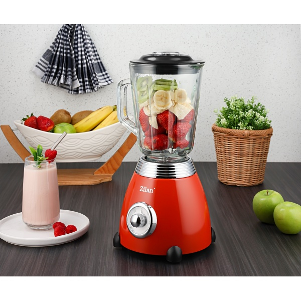 Blender RETRO Rosu, capacitate 1.5 L, putere 500W, lame din otel [9]