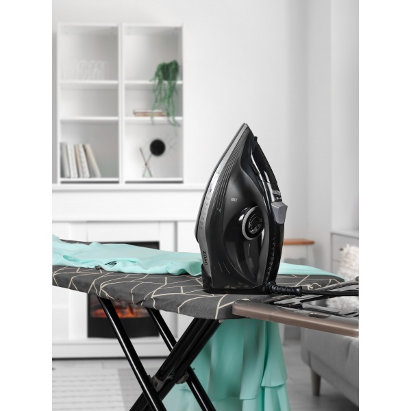 Fier de calcat, talpa ceramica, Negru, Putere 2600W, calcare cu abur [6]