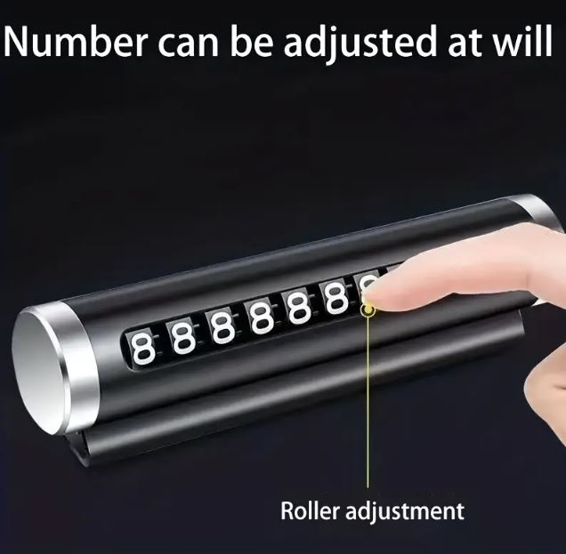 Suport premium numar telefon mobil auto pentru parcare temporara negru,permite cu usurinta modificare numarului [4]