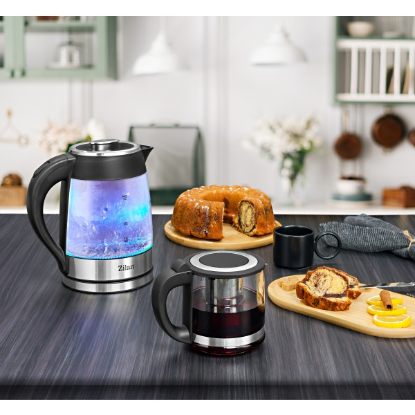 Set fierbator electric plus ceainic Argintiu, putere 2200W, capacitate 1.8L si 0.8L [8]