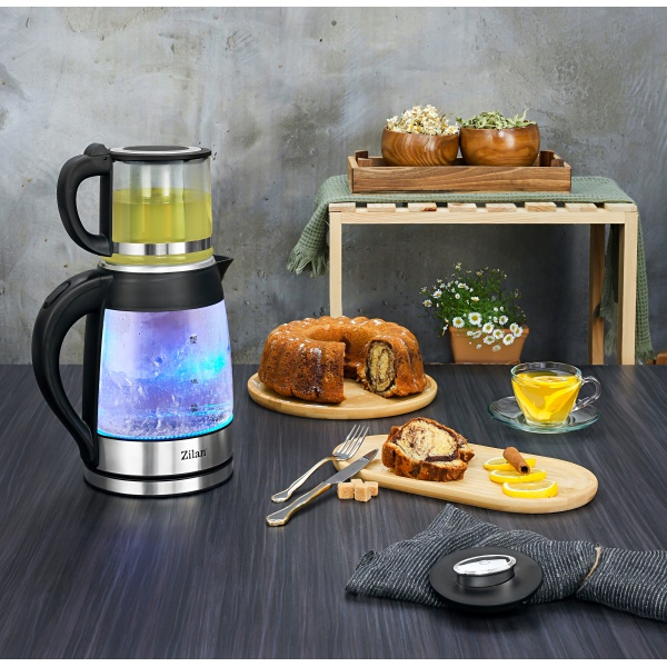Set fierbator electric plus ceainic Argintiu, putere 2200W, capacitate 1.8L si 0.8L [2]