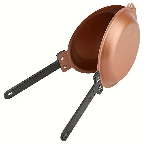Tigaie dubla antiaderenta  pentru clatite  cu manere reci, din ceramica si titan [3]